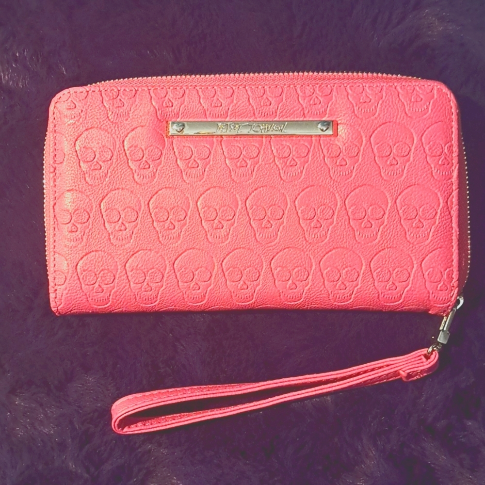 Betsey Johnson Embossed Skull Wallet
